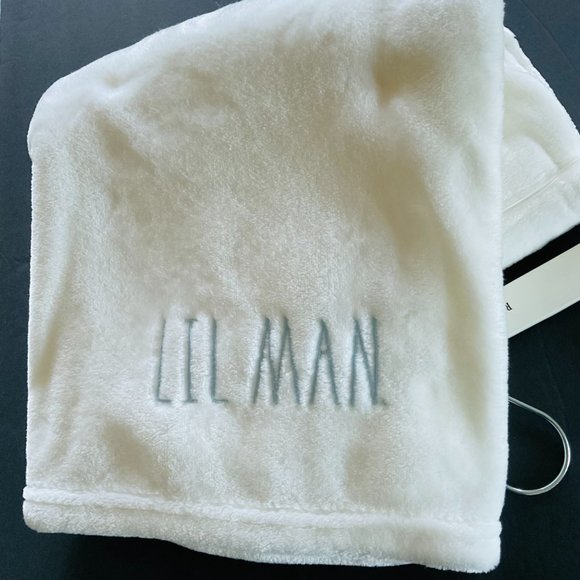 RAE DUNN BABY Plush Nursery "Lil Man" Blanket NWT - Picture 2 of 6